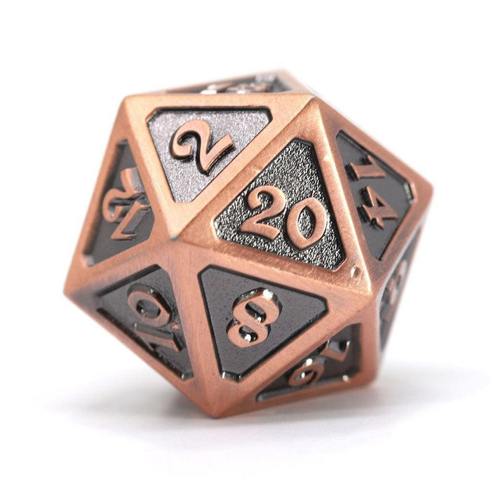 Dire d20 Mythica Battleworn Copper (Metal Die)