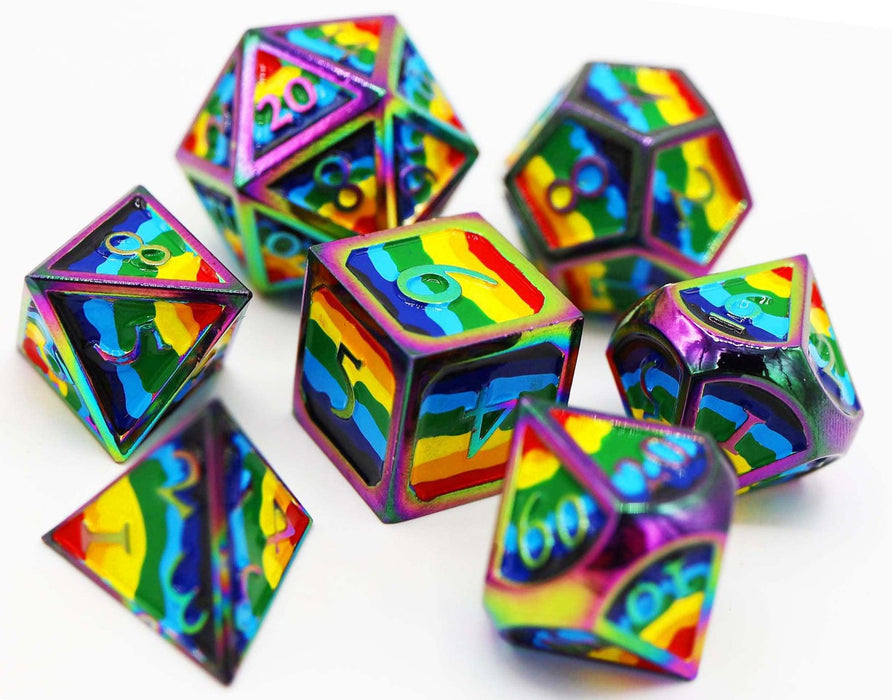 Rainbow Pride Flag (Metal 7-Die RPG Set)