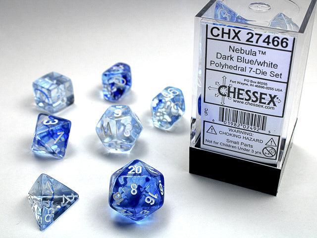 Nebula Dark Blue/white (7-Die RPG Set)