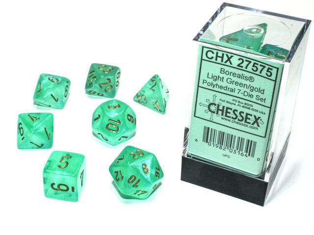 Borealis Light Green/gold (7-Die RPG Set)
