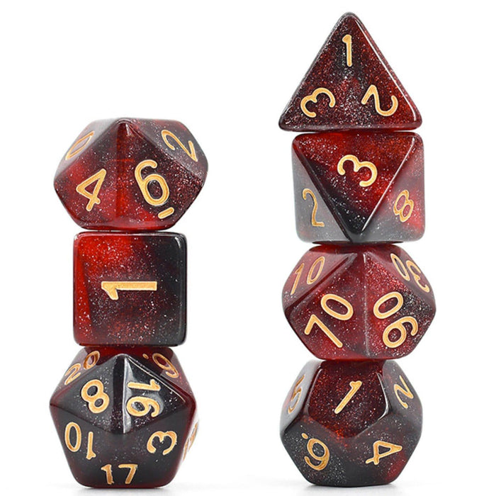 Black & Red Galaxy (7-Die RPG Set)