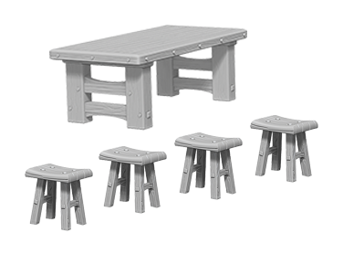 Wooden Table & Stools (DC)