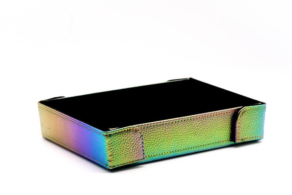 Magnetic Rectangle Tray Satin Rainbow w/ Black Velvet