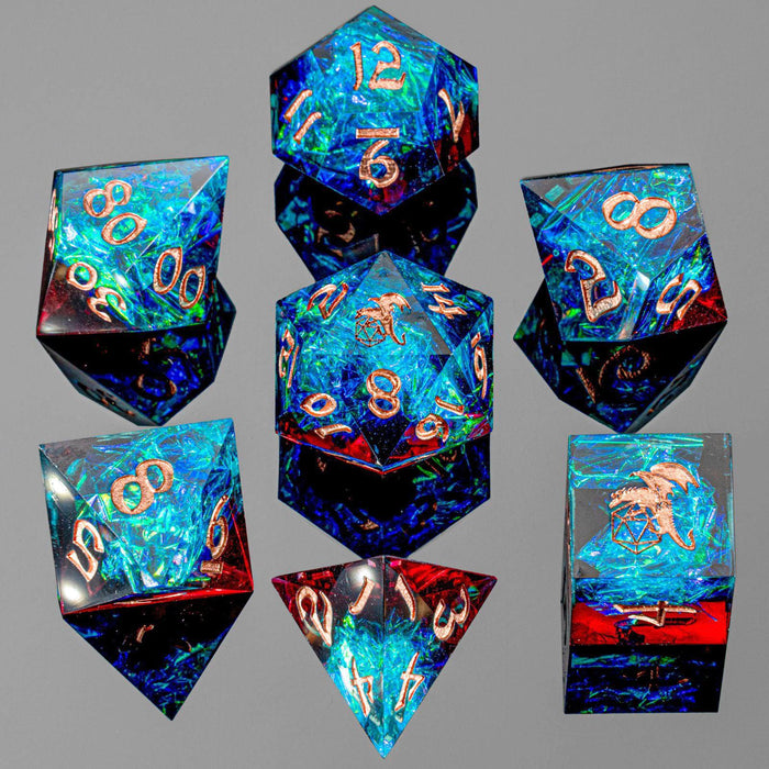 Captured Magic: Blue & Red (7-Die RPG Set)