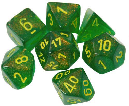 Borealis Maple Green/Yellow Polyhedral 7-Die Set