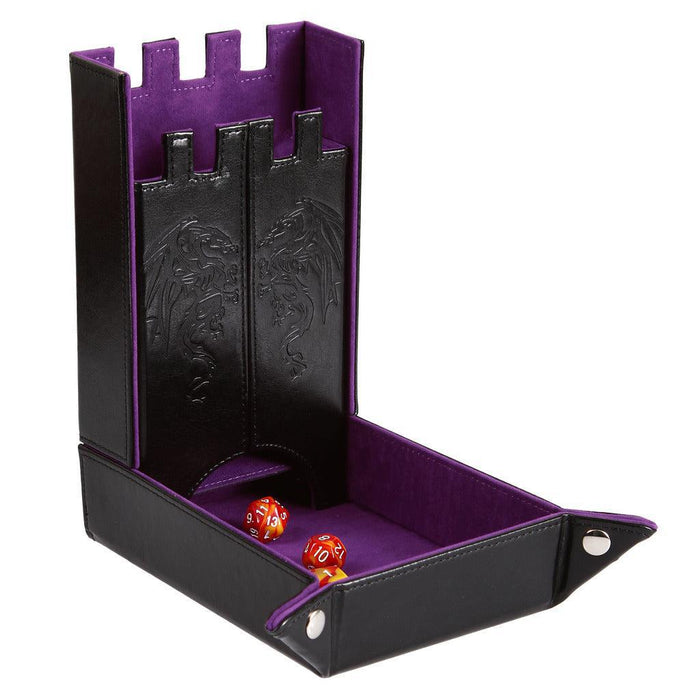 Forged Draco Castle Dice Tower and Tray (Purple)