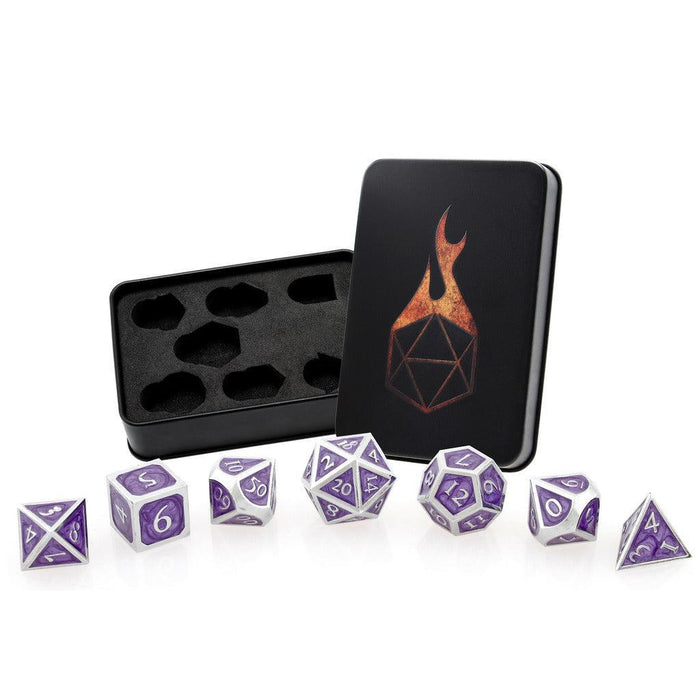 Guardian Silver Purple Swirl (Metal 7-Die RPG Set)