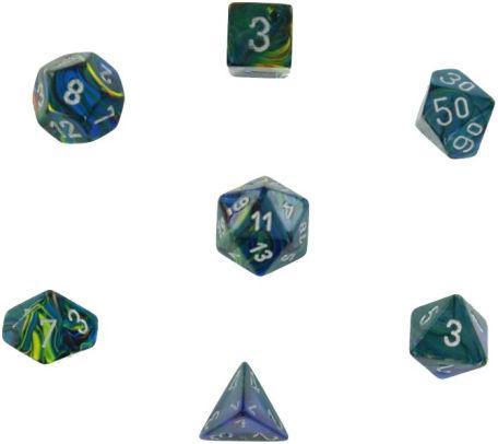 Festive Green/silver Polyhedral set