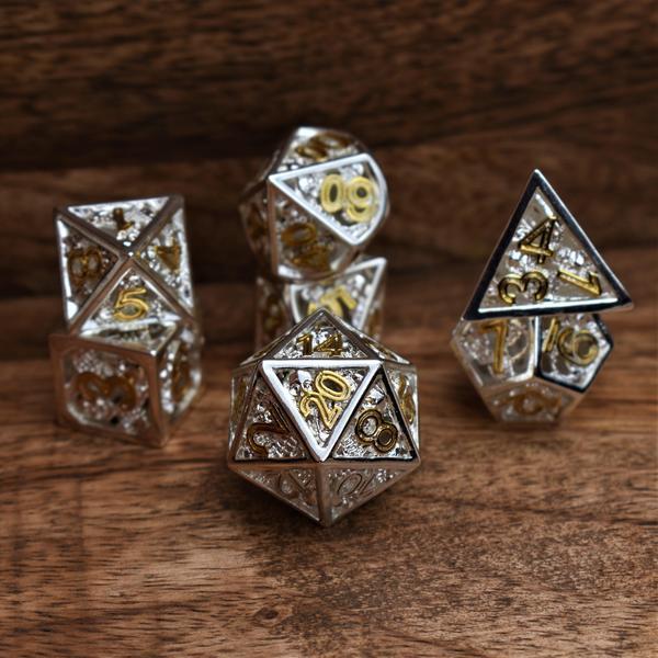 Silver Necro (Hollow Metal 7-Die RPG Set)