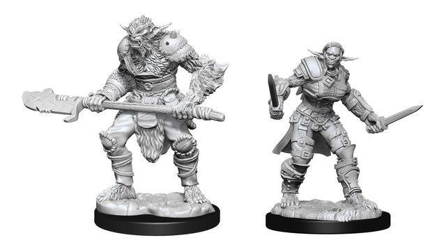 Bugbear Barbarian & Bugbear Rogue Unpainted Miniatures (WIZ90311)