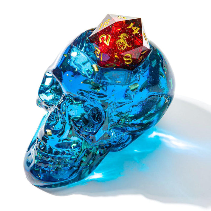 Blue D20 Skull Holder