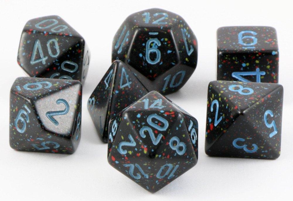 Speckled Blue Stars (7-Die RPG Set)