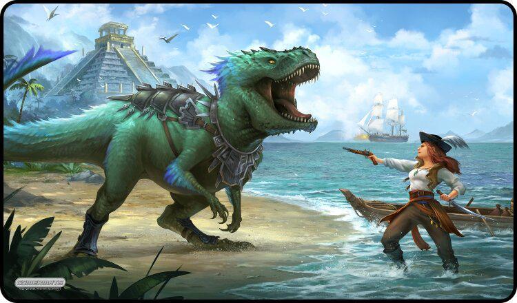 Dinosaur vs Pirate  — GamerMats 24" x 14"